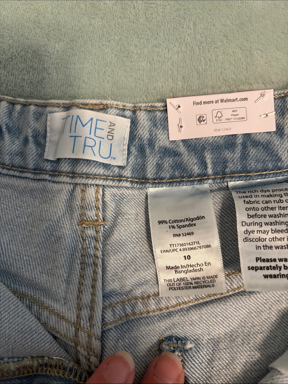 Time and Tru Light Blue Wide Leg Jeans - Picture 3 of 4